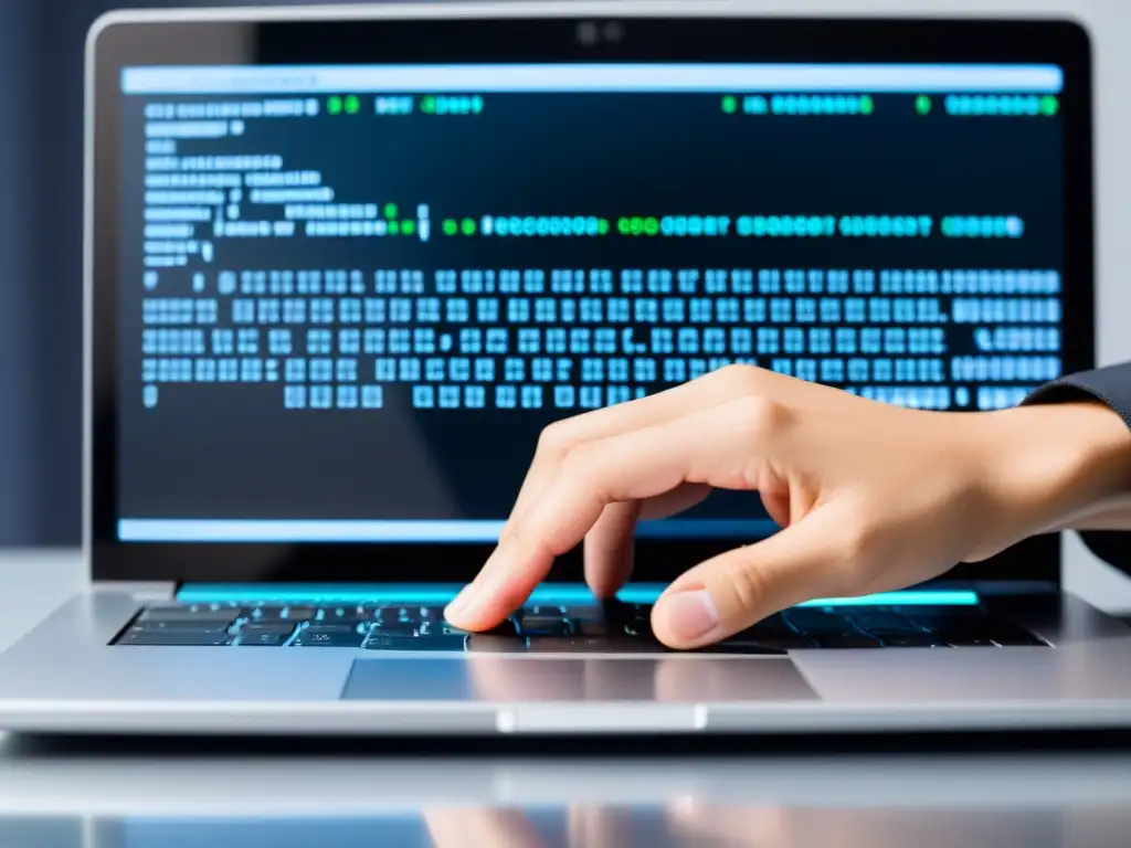 Las ágiles manos de un programador teclean con precisión en un moderno portátil ARM, destacando la destreza requerida en la programación