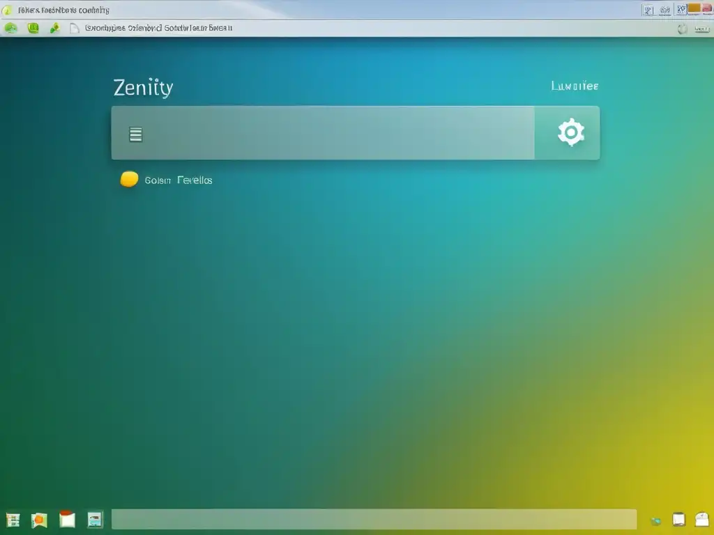 Captura minimalista de escritorio Linux con interfaz gráfica Zenity, funcional y profesional