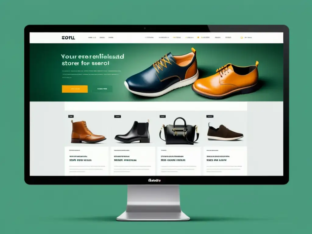 Captura de pantalla de una interfaz de tienda online moderna y minimalista, con énfasis en la optimización de contenido para SEO
