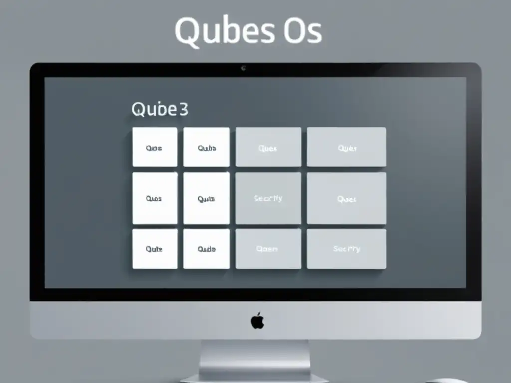 Captura de pantalla de Qubes OS mostrando la compartimentación de tareas