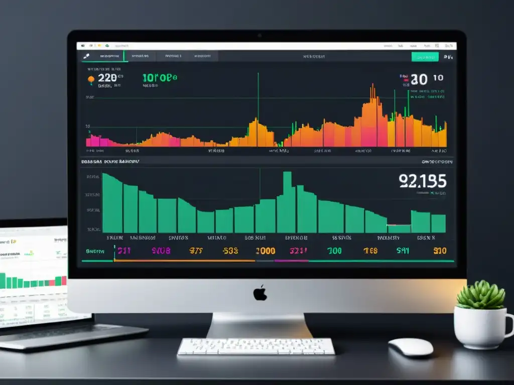 Captura ultradetallada de una elegante interfaz de plataforma de trading en un tema oscuro, ideal para Plataformas de trading para Linux