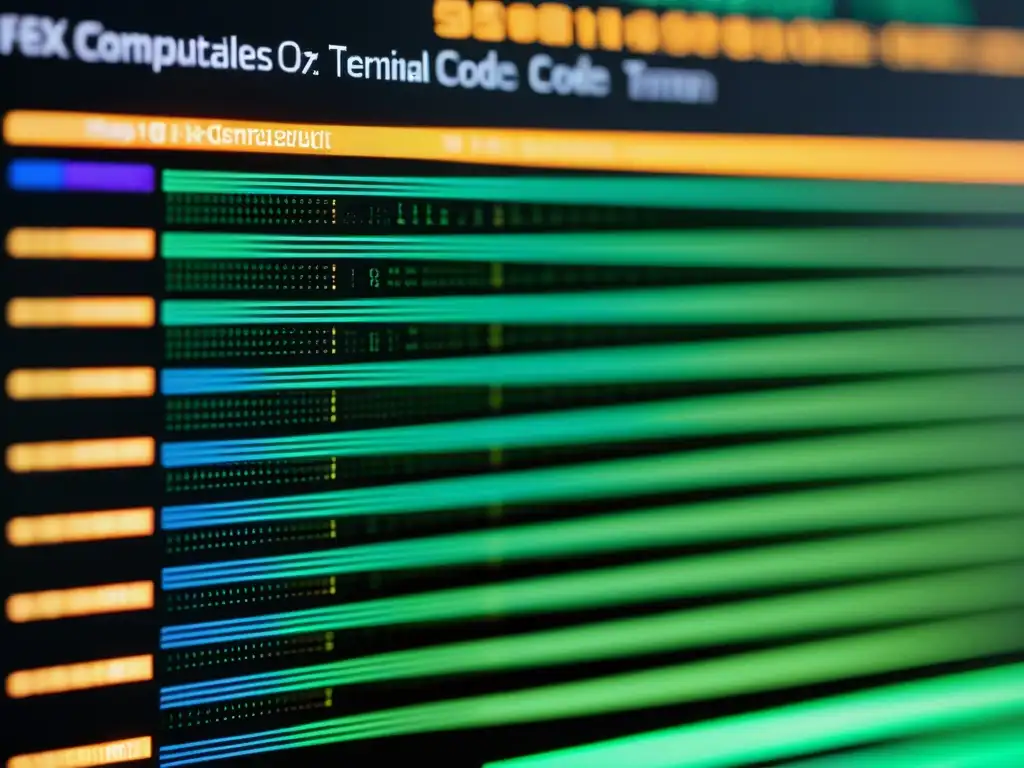 Closeup de código de programación en terminal Linux