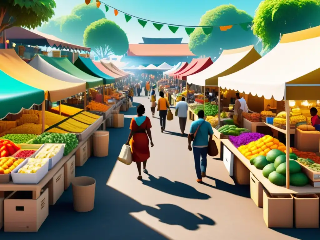 Colorido mercado al aire libre financiamiento proyectos código abierto