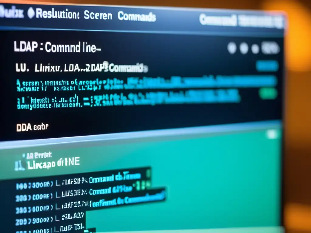 Implementando LDAP en Linux: Pantalla de comandos mostrando configuración detallada y gestión de usuarios en un entorno profesional y minimalista