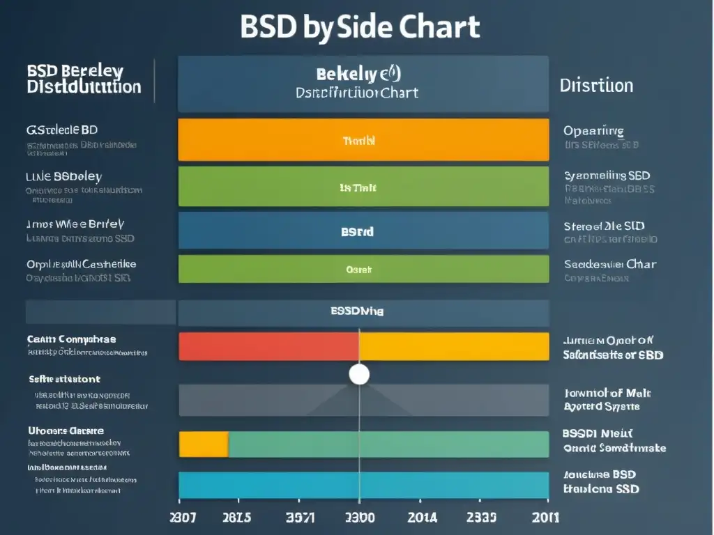 Comparativa detallada de sistemas operativos, destacando Orígenes y evolución de BSD frente a Linux, Windows y macOS