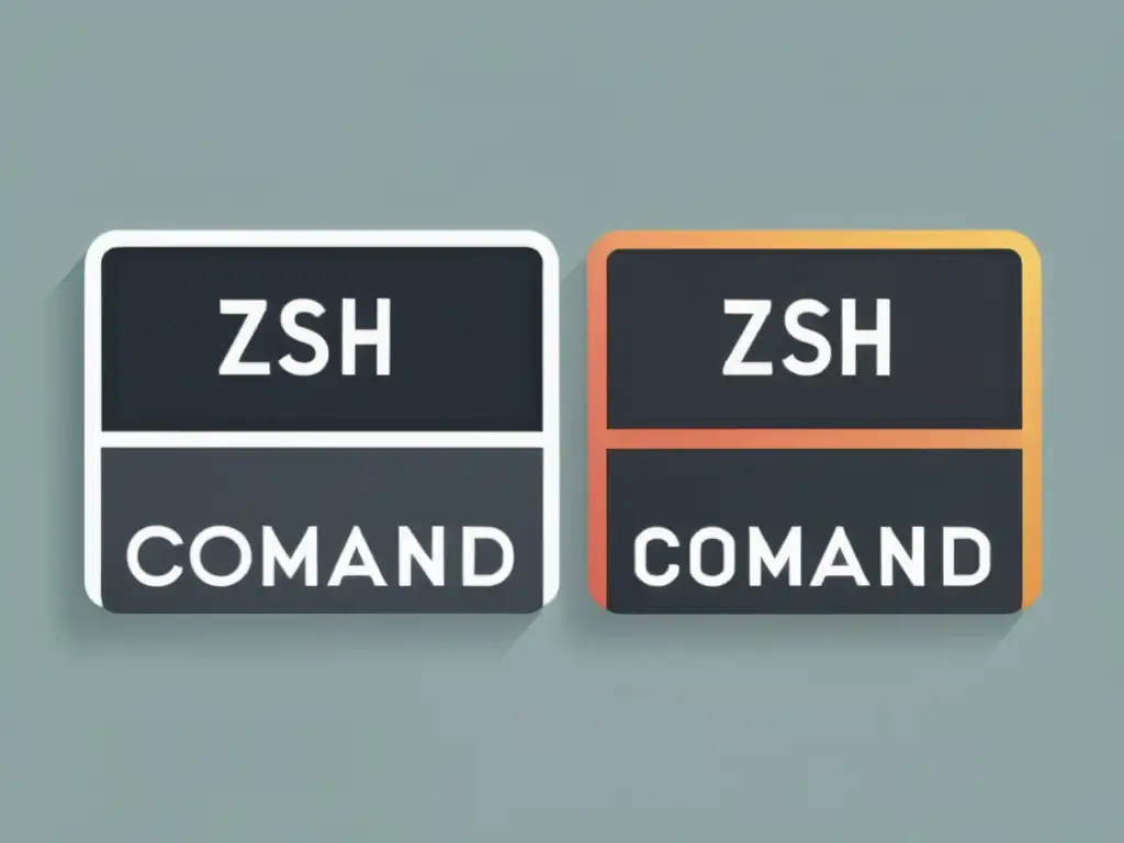 Comparativa de shells Linux: imagen detallada de interfaces de línea de comandos, mostrando Bash y Zsh con código y colores minimalistas