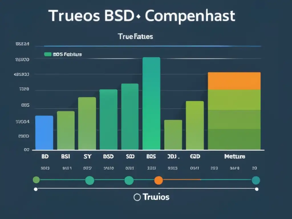 Comparativa TrueOS con otras distribuciones BSD: Gráfico comparativo organizado y detallado, ideal para lectores