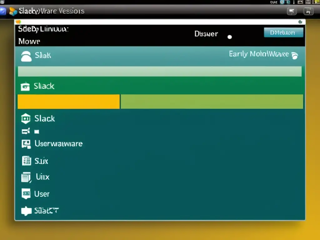 Una comparativa visual entre las interfaces de usuario de Slackware Linux y distribuciones modernas, destacando la influencia de Slackware