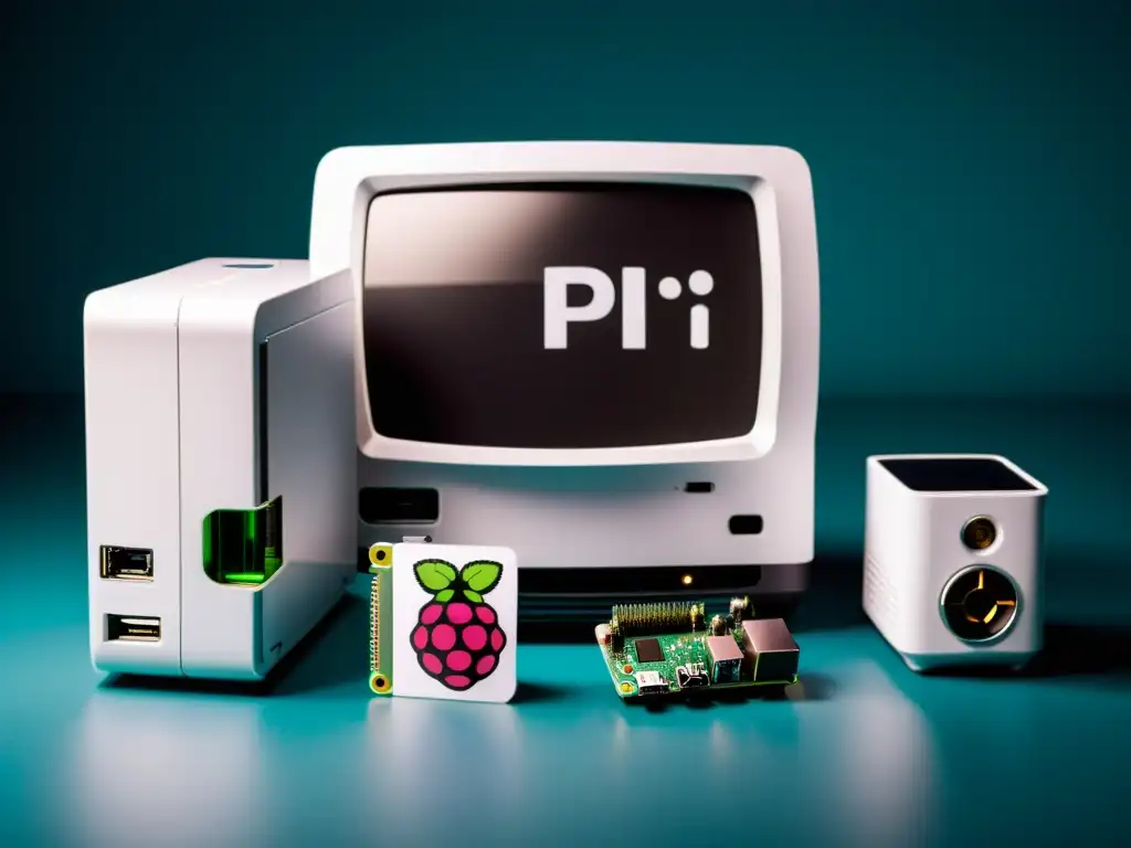 Raspberry Pi Zero W conectado a dispositivos inusuales compatibles con Linux BSD, en estilo documental