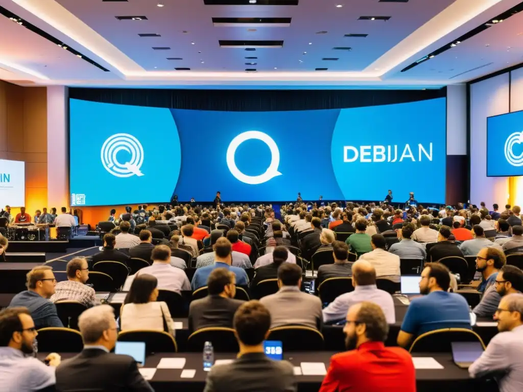 Conferencia de software libre con la vibrante importancia de Debian en el intercambio de ideas y colaboración entre asistentes