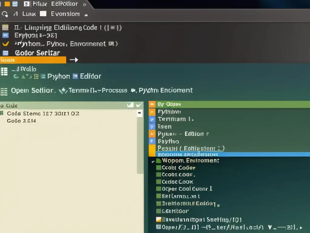 Configuración del entorno Python en Linux para principiantes: escritorio limpio y organizado con editor de código Python abierto