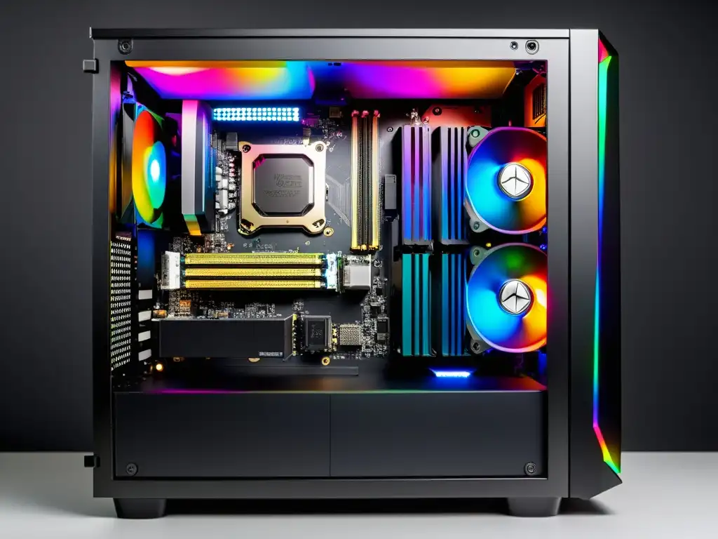 Una configuración gaming Linux óptima con diseño minimalista, impresionante iluminación RGB y potentes componentes para entusiastas