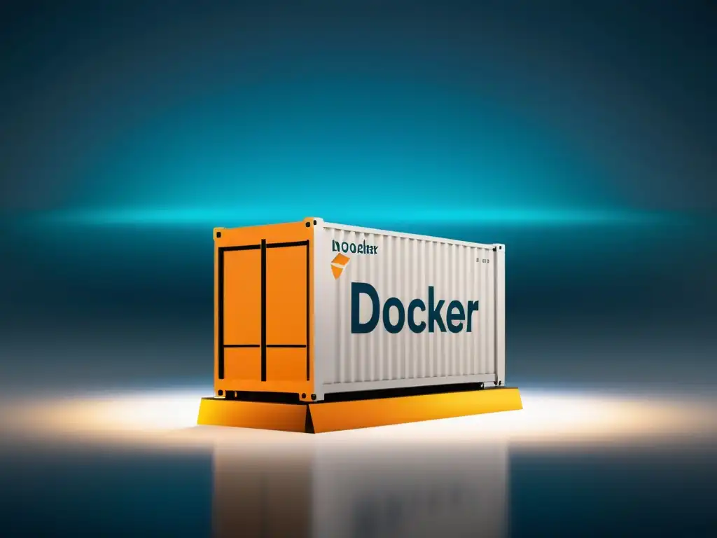 Un contenedor Docker se ejecuta en una máquina Linux, con un fondo de terminal