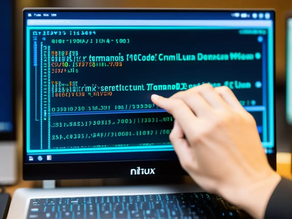 Un desarrollador meticuloso crea AppImages para Nitrux Linux, enfocado en el código y la terminal, con un ambiente profesional y enfocado