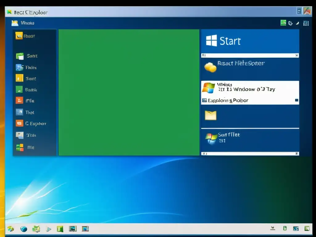 Una detallada imagen del escritorio de ReactOS, resaltando la similitud con Windows