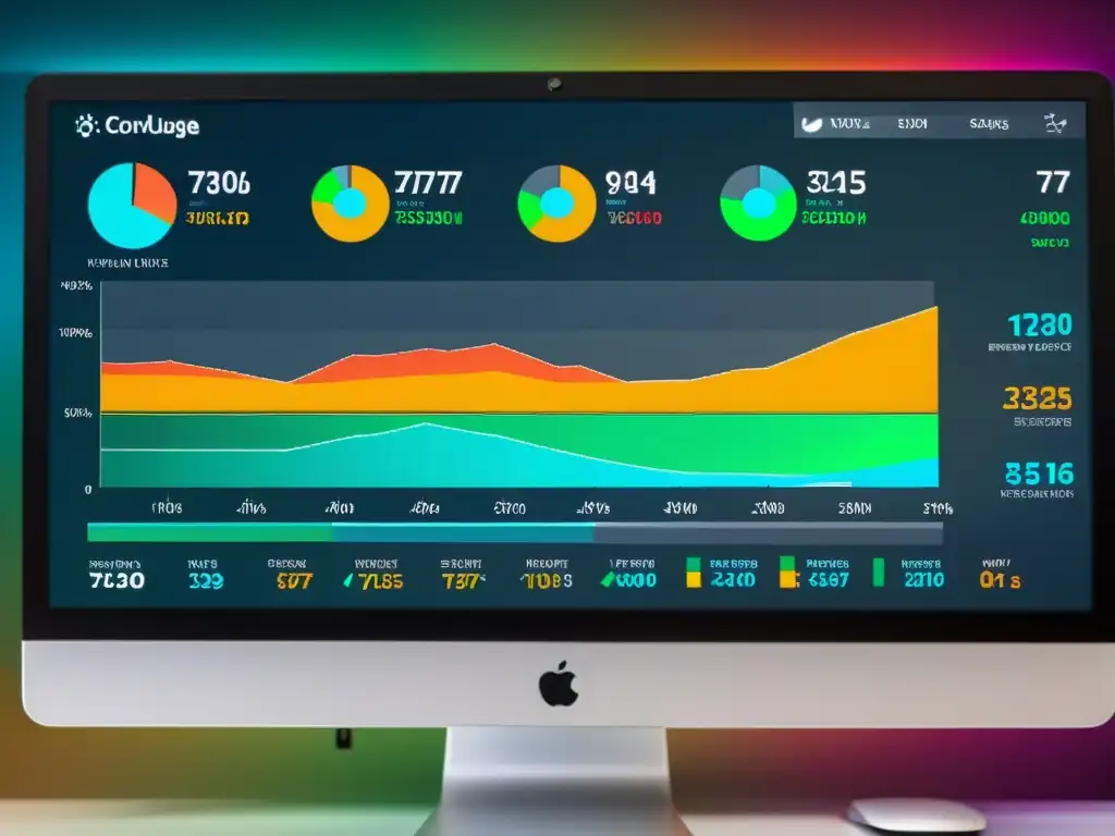 Detallado análisis de rendimiento del sistema en Linux con gráficos coloridos y vibrantes