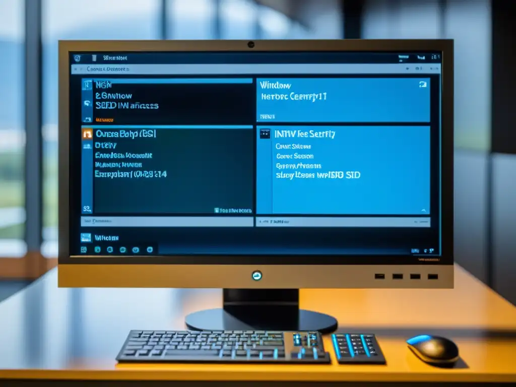 Un detallado monitor muestra la comparativa de seguridad entre BSD y Windows para el trabajo remoto