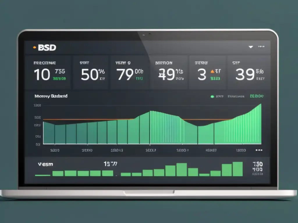 Detallado panel de monitorización de rendimiento para BSD, con gráficos en tiempo real de CPU, memoria, red y disco