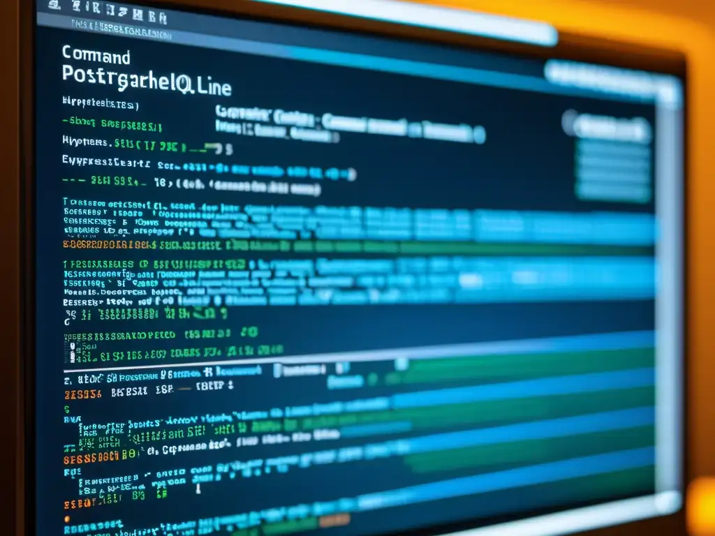 Detalle de la optimización de una base de datos PostgreSQL en un entorno Linux, mostrando la ejecución de comandos y líneas de código