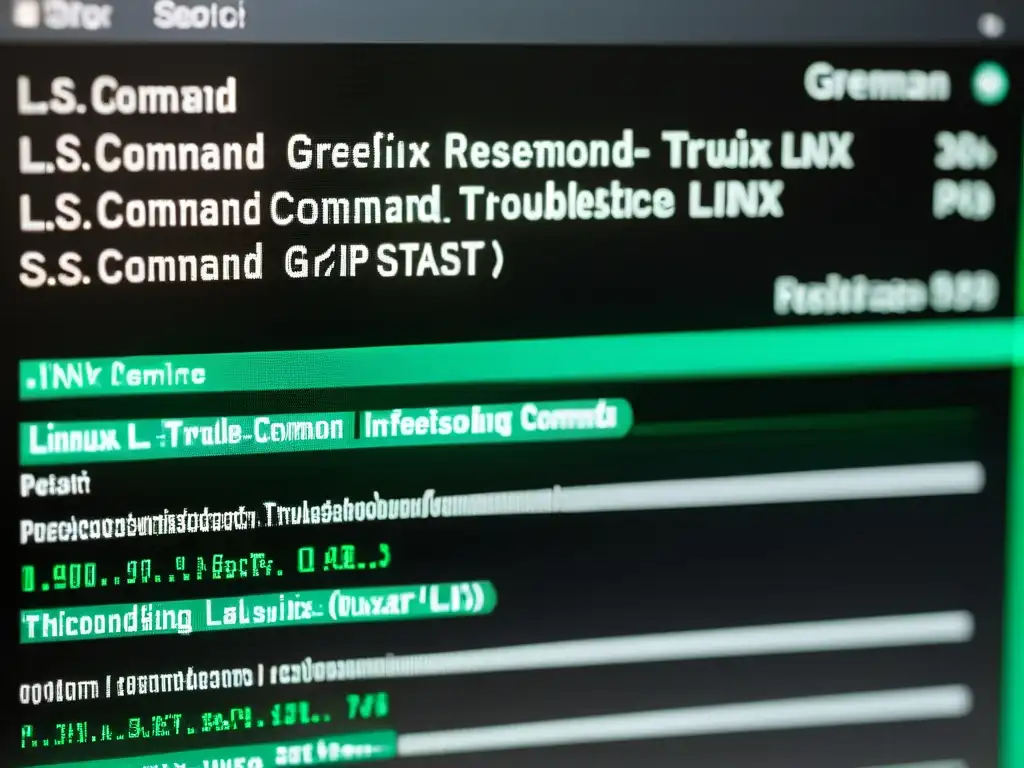 Detalle de comandos de Linux en interfaz minimalista, evocando profesionalismo