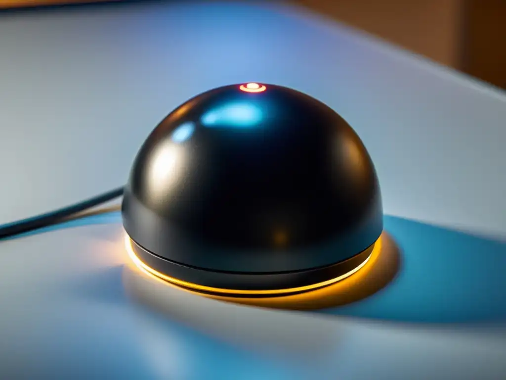 Detalle del diseño ergonómico de un trackball para usuarios BSD