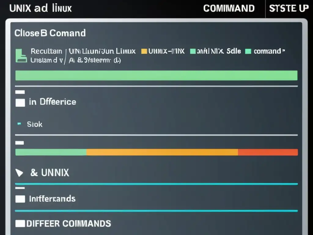 Detalle documental de las diferencias fundamentales entre Unix y Linux en su interfaz, estructura de archivos y comandos del sistema