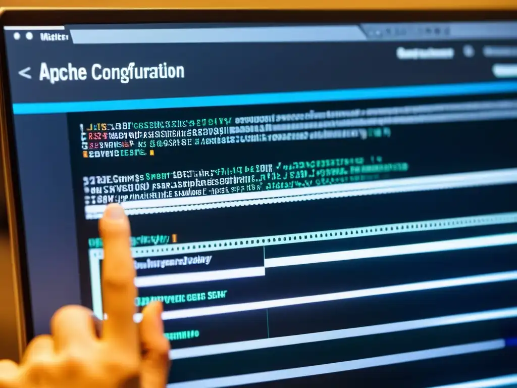 Detalle de edición de archivo de configuración de servidor Apache para optimización de rendimiento