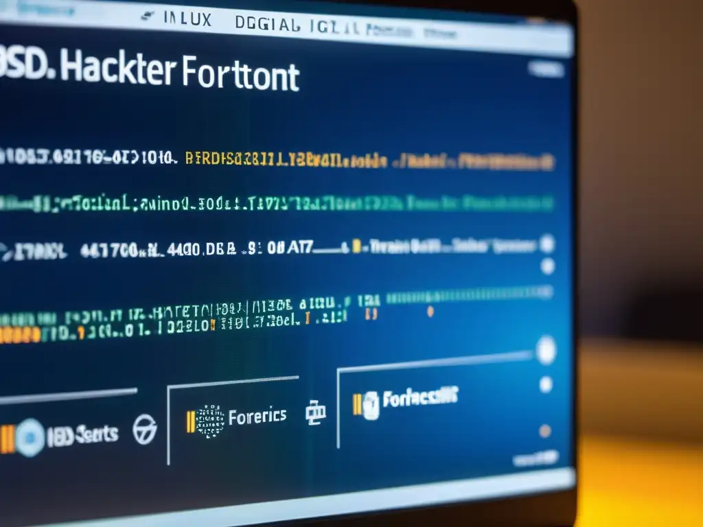 Detalle de la investigación forense digital en Linux y BSD, mostrando la complejidad del análisis de datos y código