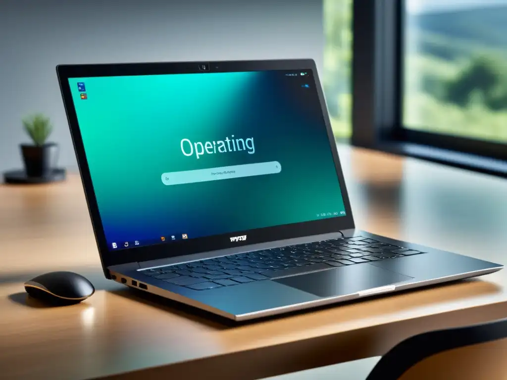 Detalle de laptop elegante con sistema operativo alternativo
