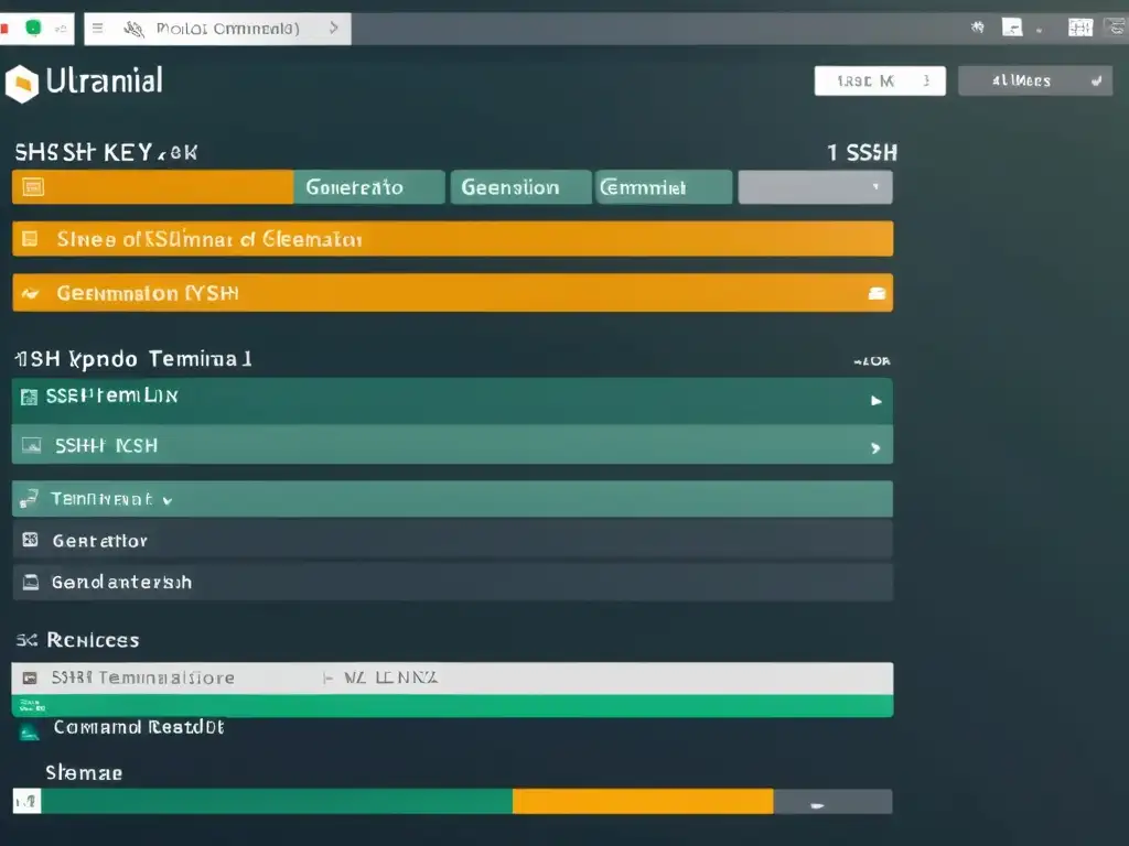 Detalle nítido de un terminal Linux generando claves SSH