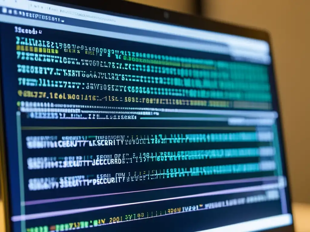 Detalle de pantalla mostrando código complejo en un sistema Linux personalizado, enfocado en seguridad y personalización