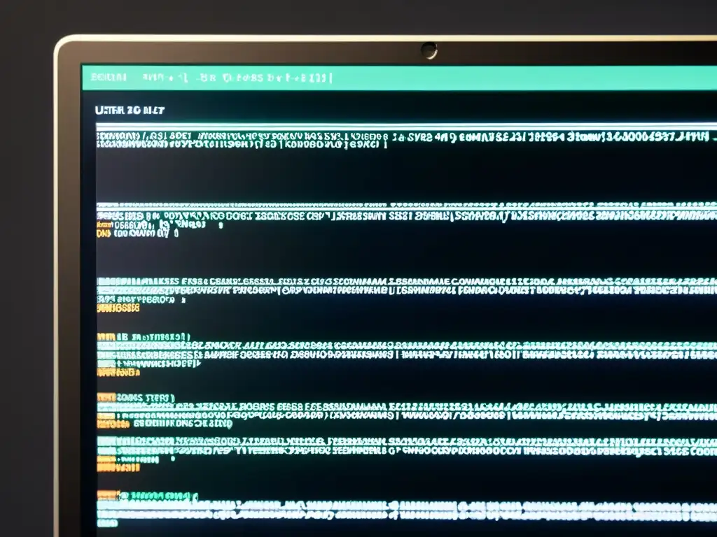 Detalle de pantalla de computadora con código complejo y elegante
