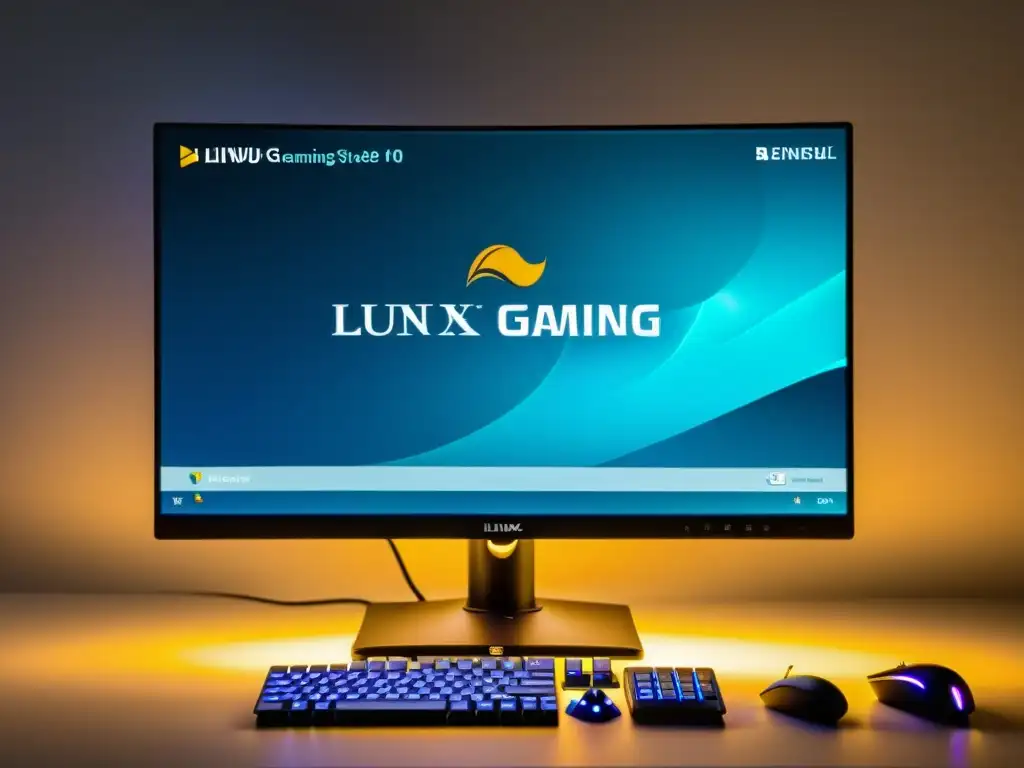 Detalle de pantalla de juego en Linux con configuraciones gaming óptimas, mostrando el escritorio y la optimización del kernel