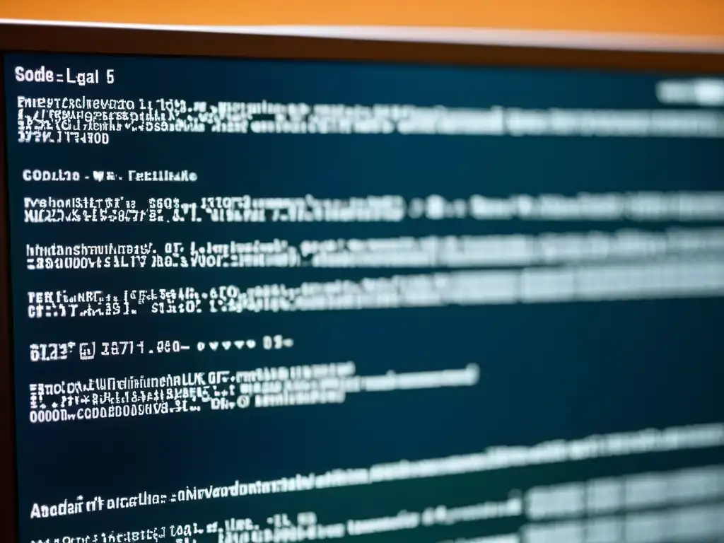 Detalle de la pantalla de un ordenador mostrando código complejo y configuración avanzada de privacidad en un sistema Unix-like