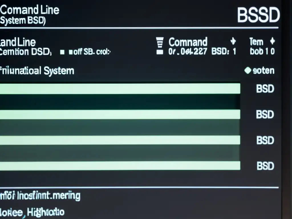 Detalle de terminal de comando en sistema operativo BSD, evocando profesionalismo y minimalismo