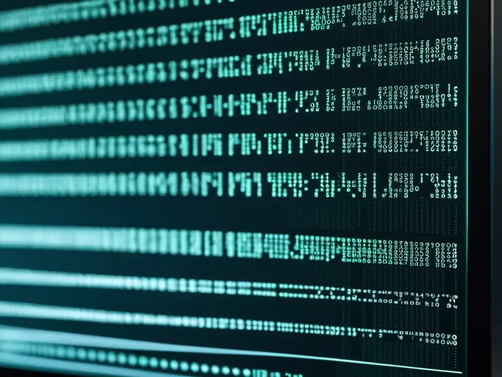 Detalle ultradetallado de líneas de código en pantalla de computadora, representando la complejidad de la seguridad informática BSD