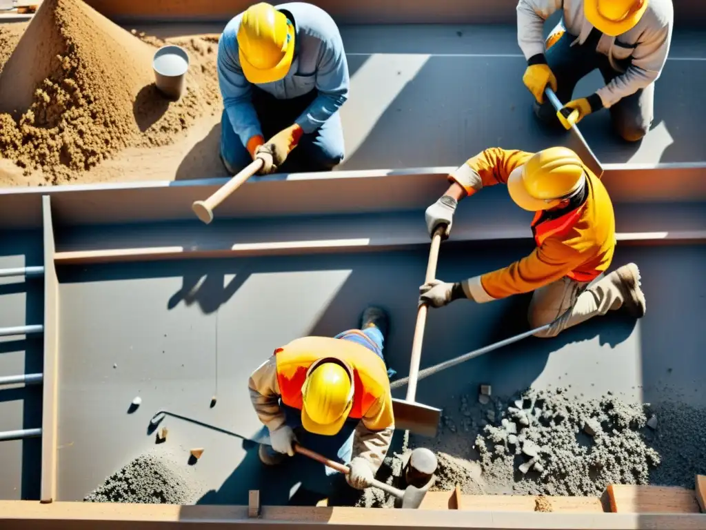 Un día soleado en un sitio de construcción, donde los trabajadores utilizan herramientas de construcción en BSD como martillos, sierras y taladros