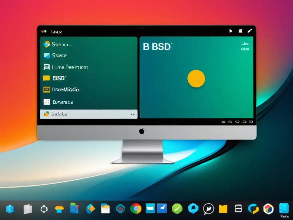 Diferencias entre Linux y BSD: comparación visual de entornos de escritorio, destacando diseño y funcionalidad