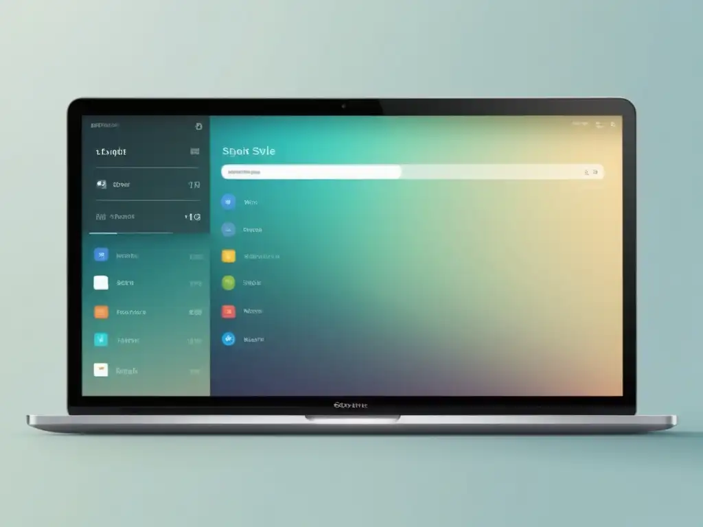 Diseño de interfaces en sistemas operativos alternativos: interfaz minimalista, moderna, innovadora y funcional con líneas limpias y paleta de colores suaves