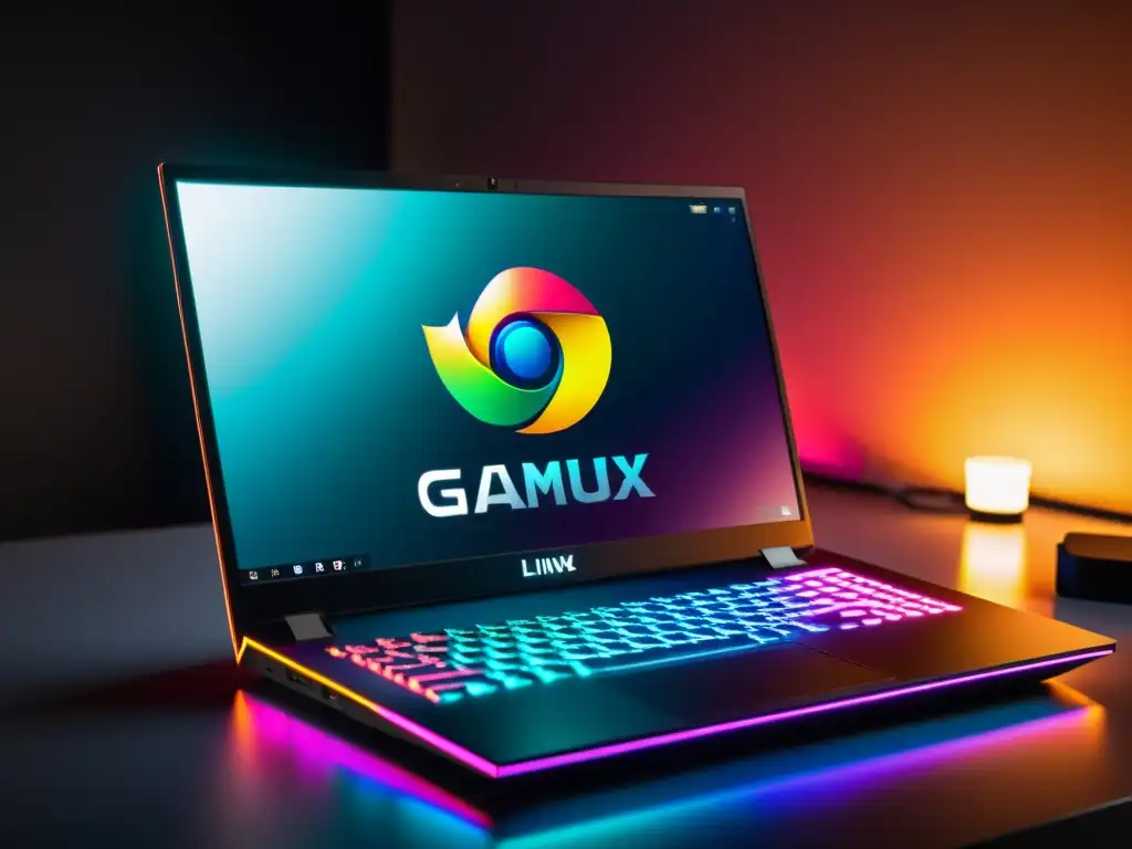 Distribuciones Linux para Gaming 2023: Potente laptop gaming con iluminación RGB y ambiente moderno