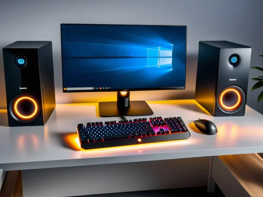 Un elegante y potente setup de gaming con un PC de Linux en el centro