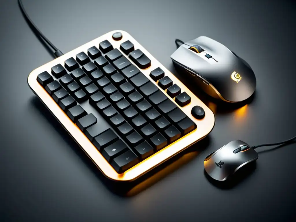 Un elegante set de teclado y ratón, con diseño moderno y líneas limpias