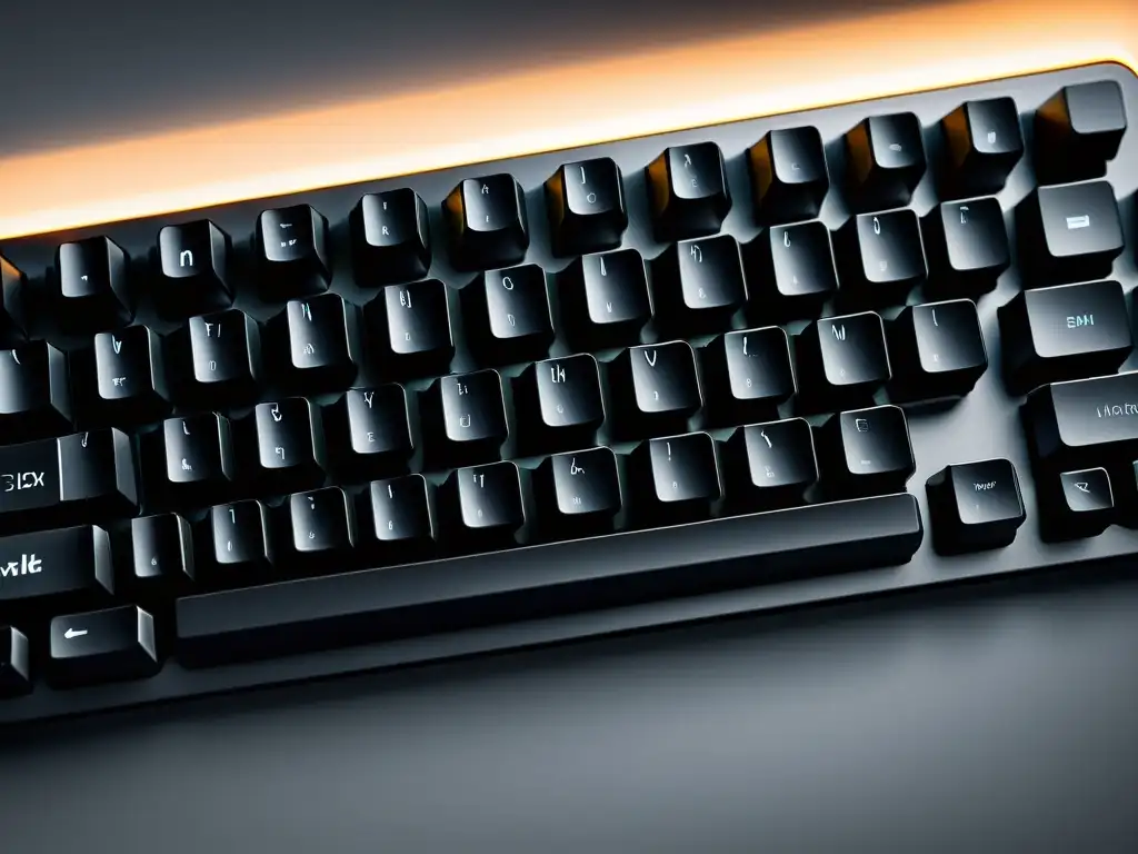 Un elegante teclado mecánico con retroiluminación y diseño minimalista