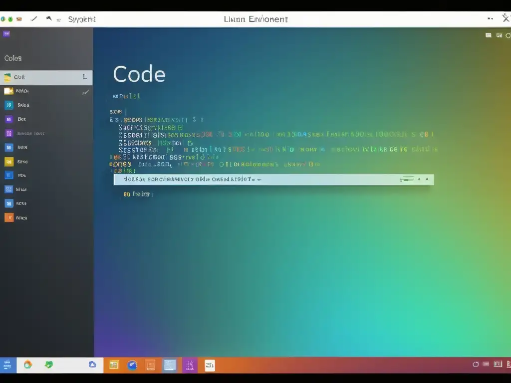 Un entorno de escritorio Linux sereno y minimalista con un elegante editor de código C++ mostrando resaltado de sintaxis colorido