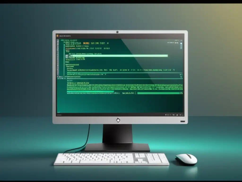 Un entorno de escritorio sereno y minimalista en Linux, con elegantes ventanas mostrando herramientas y aplicaciones