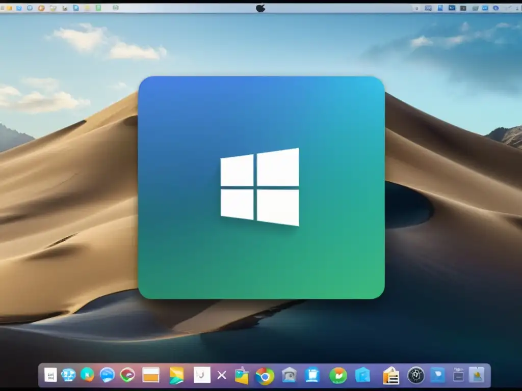 Un entorno virtual de VirtualBox muestra macOS operando en un entorno Unix, con colores nítidos y una interfaz fluida