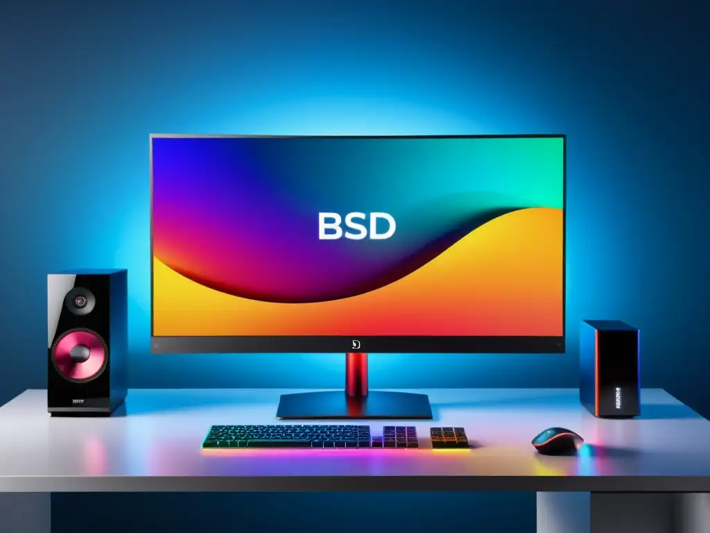 Escritorio BSD moderno con la mejor aplicación de entretenimiento, vibrantes colores y detalles cautivadores en la pantalla de alta resolución de 8k