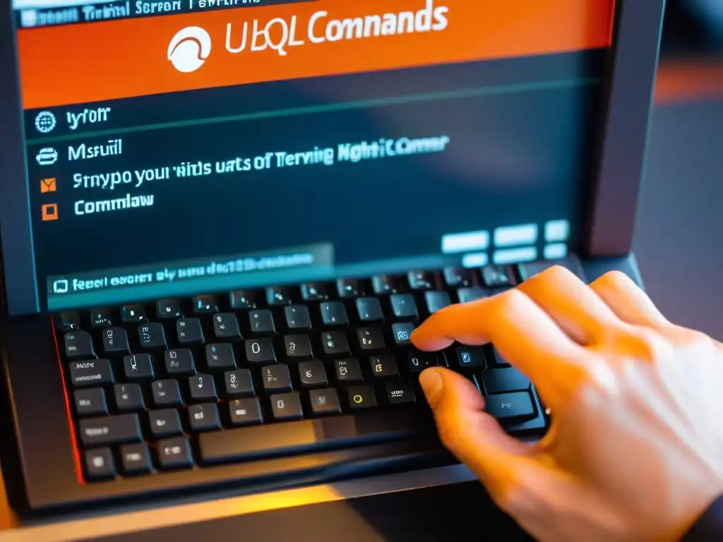 Un experto en instalación LAMP Ubuntu Server escribe comandos en un terminal, resaltando detalles y profesionalismo