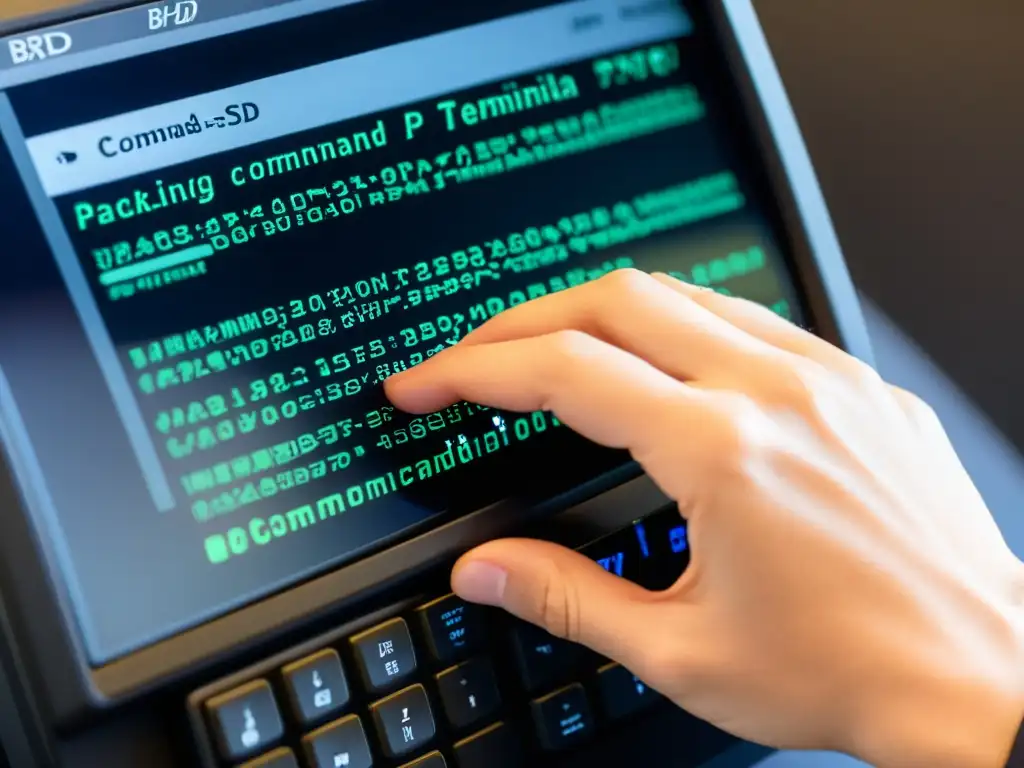 Un experto en BSD gestiona paquetes con confianza en un terminal