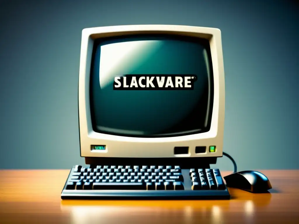 Un icónico sistema operativo, Slackware Linux, en un ordenador vintage, destaca su potencial en la era moderna